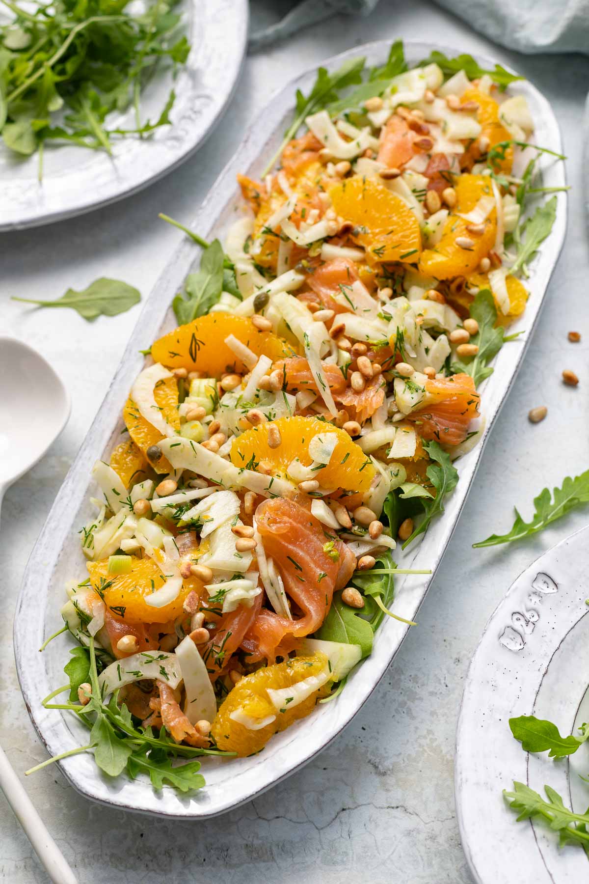 Salat mit Räucherlachs, Orange und Fenchel Rezept