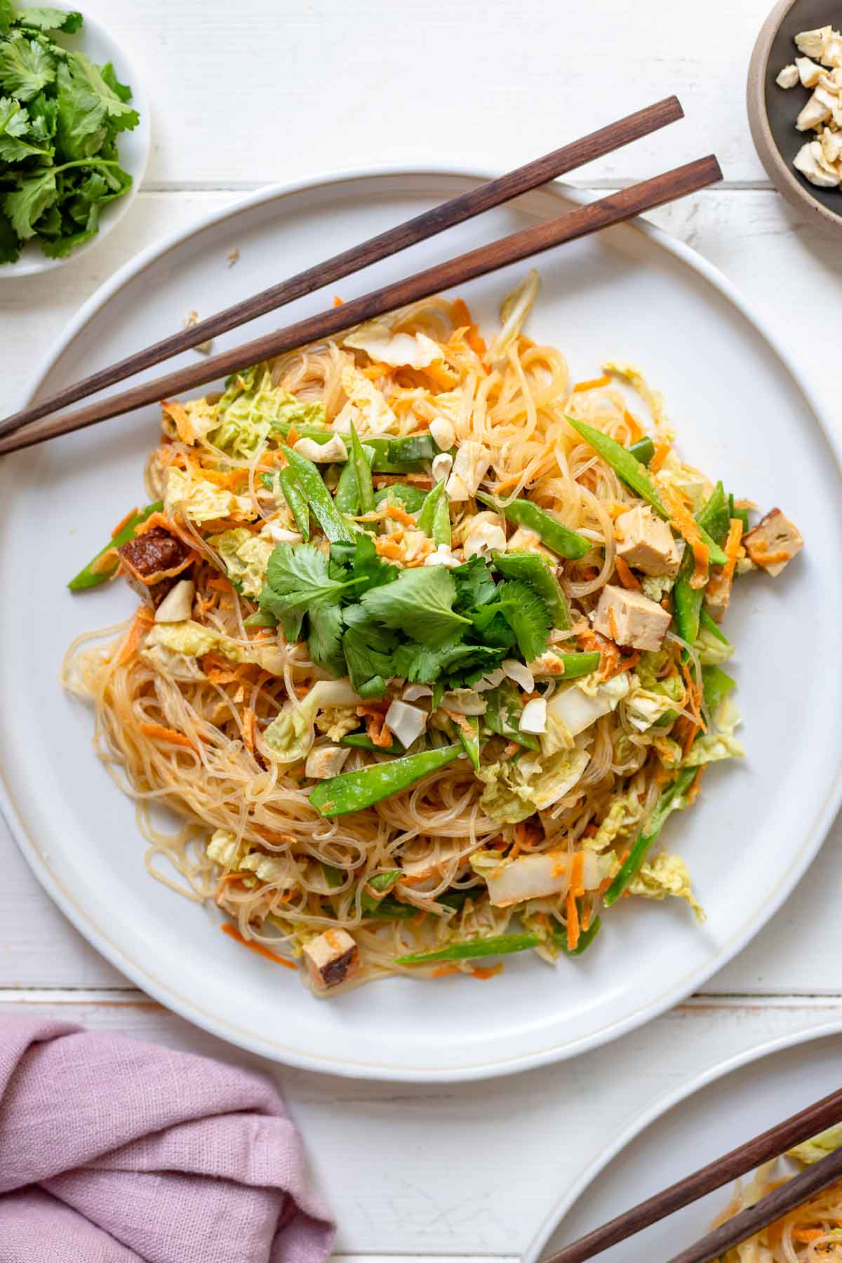Asian Glass Noodle Salad (vegan) served in bowl