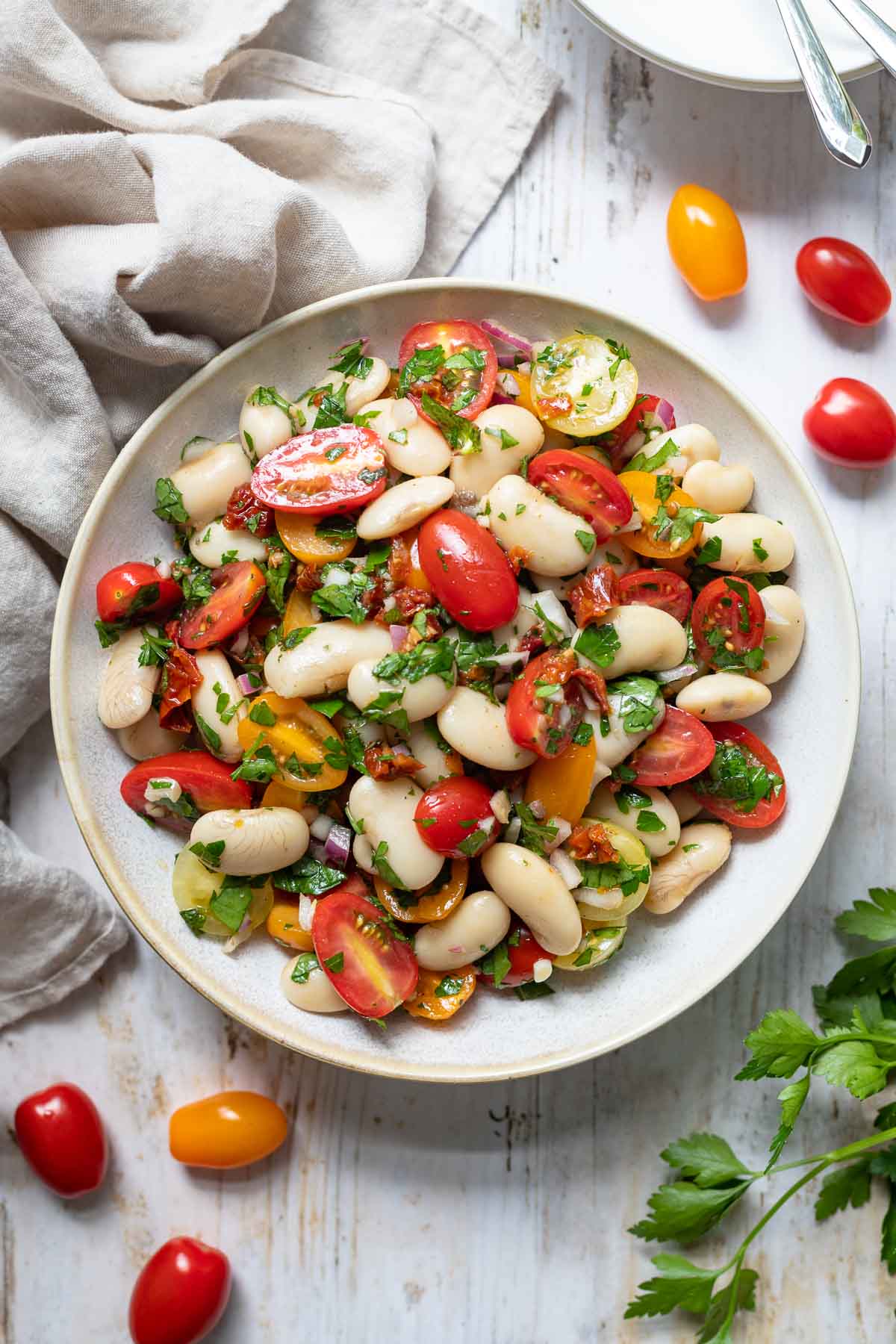 Italienischer Bohnensalat mit Tomaten Rezept