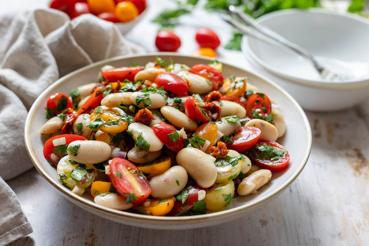 Italienischer Bohnensalat mit Tomaten Rezept