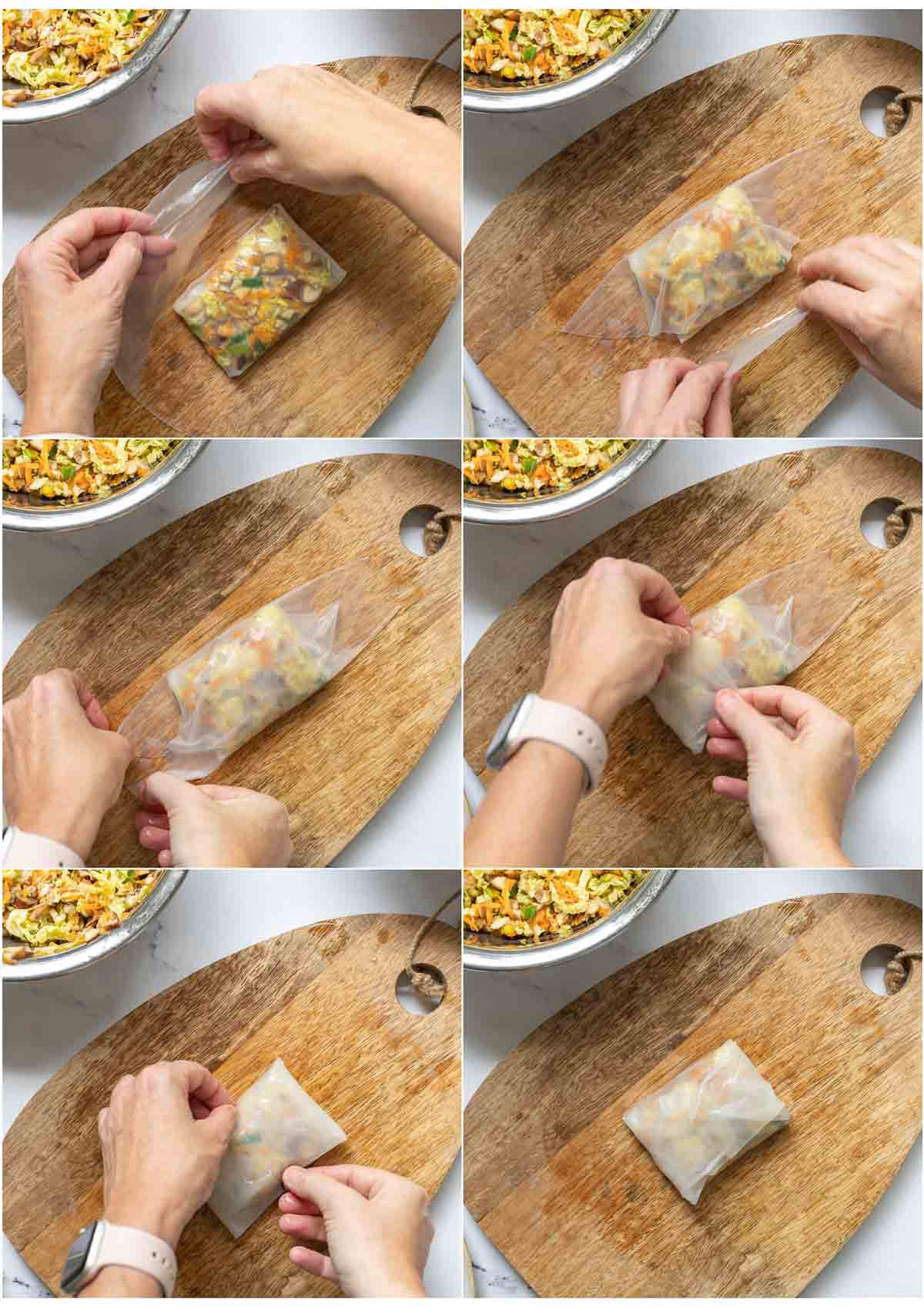 Steps for making Rice Paper Dumplings with Vegetable Filling