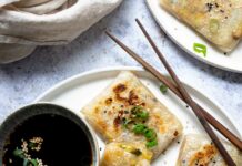 Reispapier Dumplings mit Pilze und Gemüsefüllung Rezept