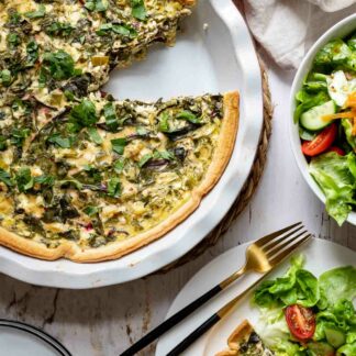 Grüne Gemüse-Quiche mit Feta