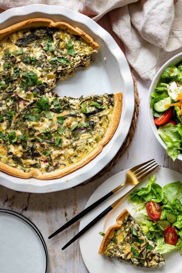 Grüne Gemüse-Quiche mit Feta