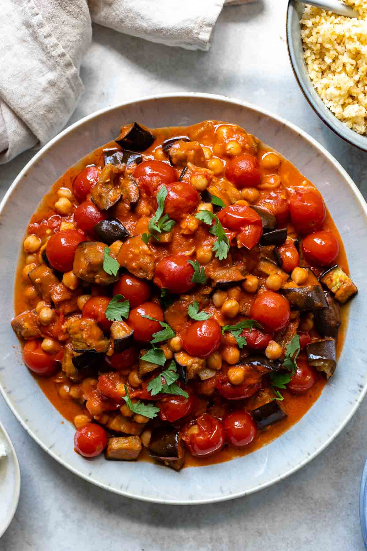 Eggplant and tomato stew with chickpeas