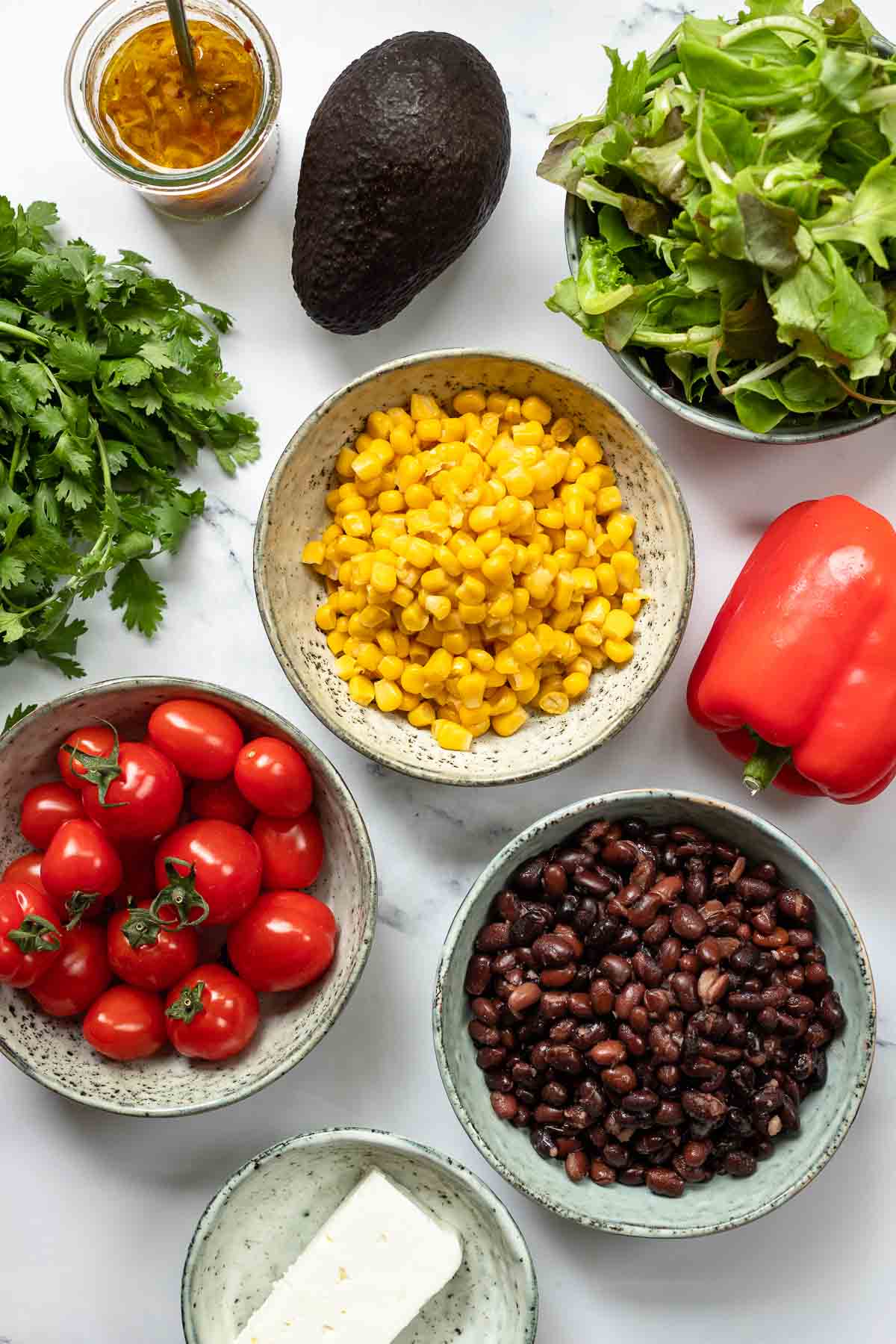 Zutaten für Schwarze Bohnensalat TexMex Art