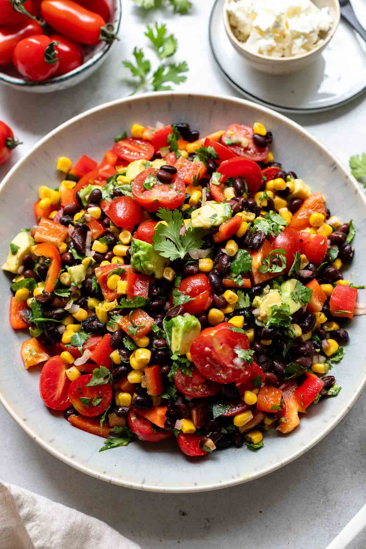 Schwarze Bohnen Salat mit Mais 