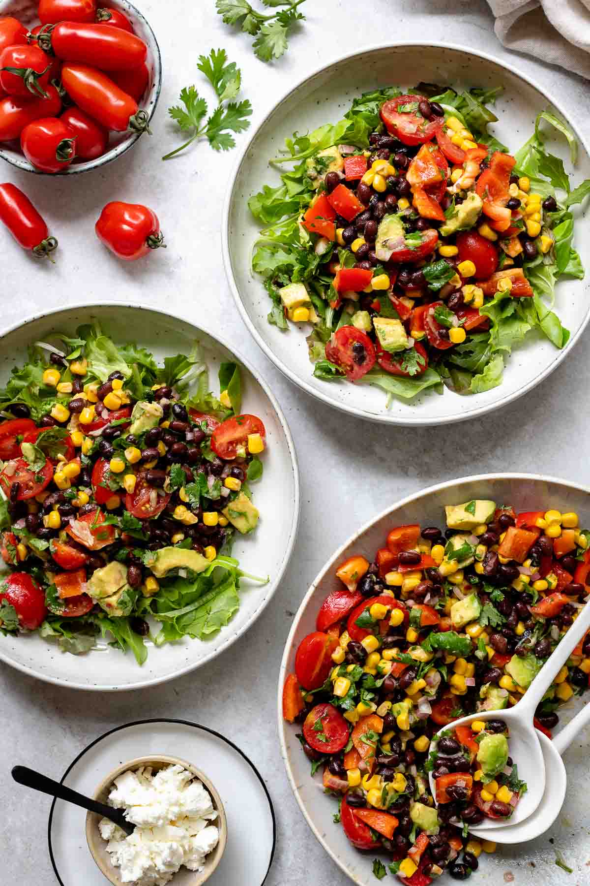 Schwarze Bohnen Salat mit Mais 