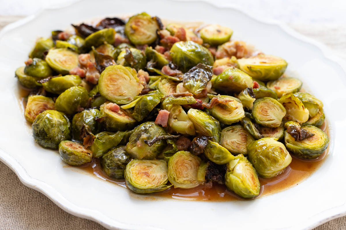 Roasted Brussels Sprouts with Bacon & Dates