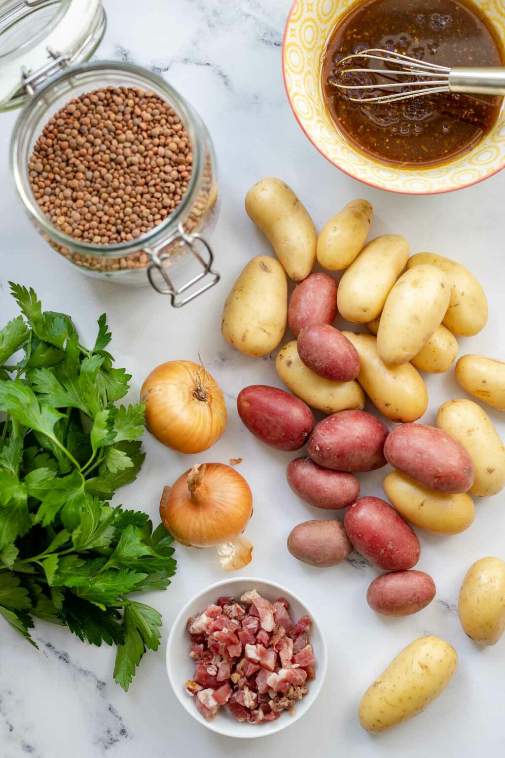 Linsen-Salat mit Ofenkartoffeln | Rezept | Elle Republic