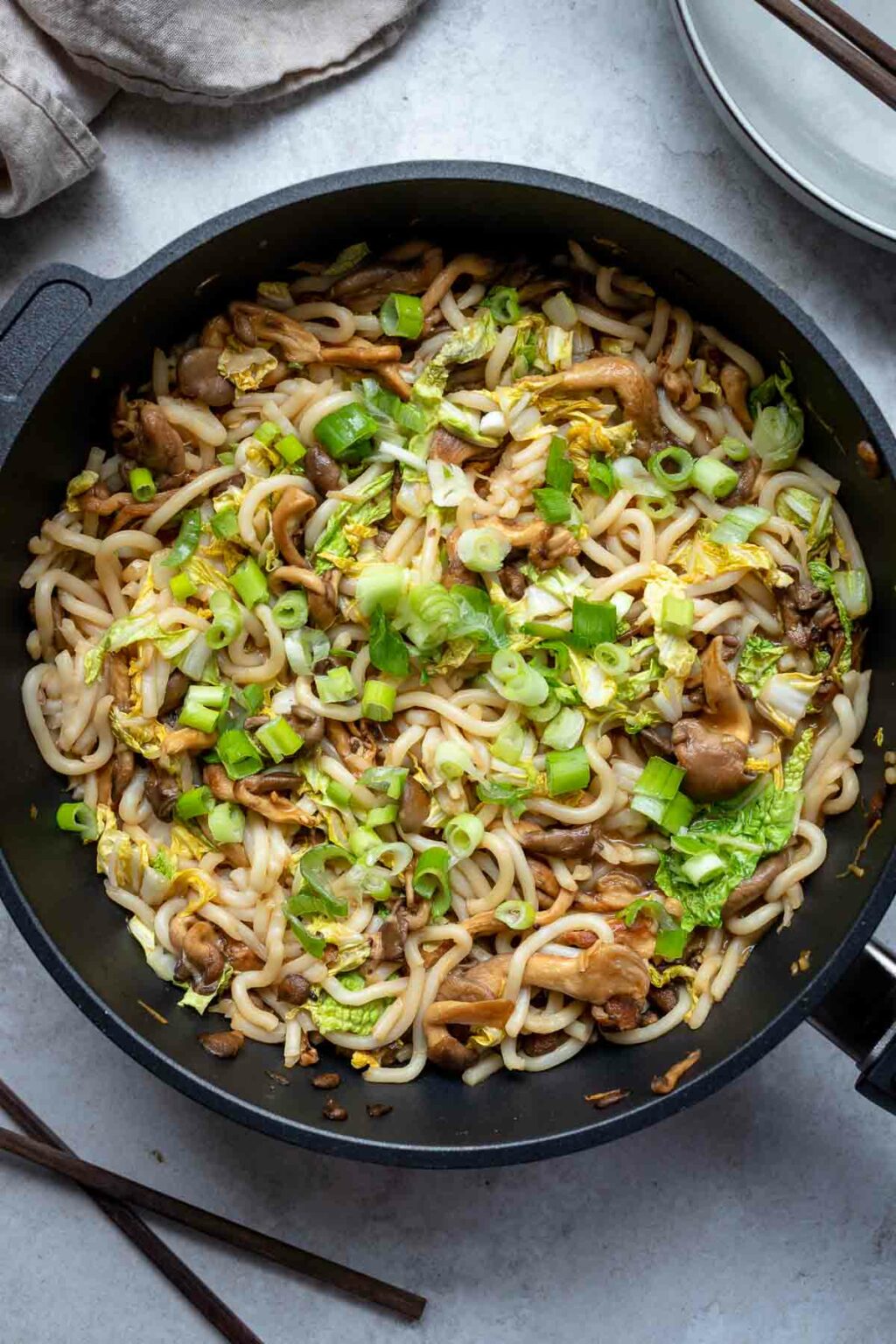 Udon Noodle Mushroom Stir Fry (Yaki Udon) Elle Republic