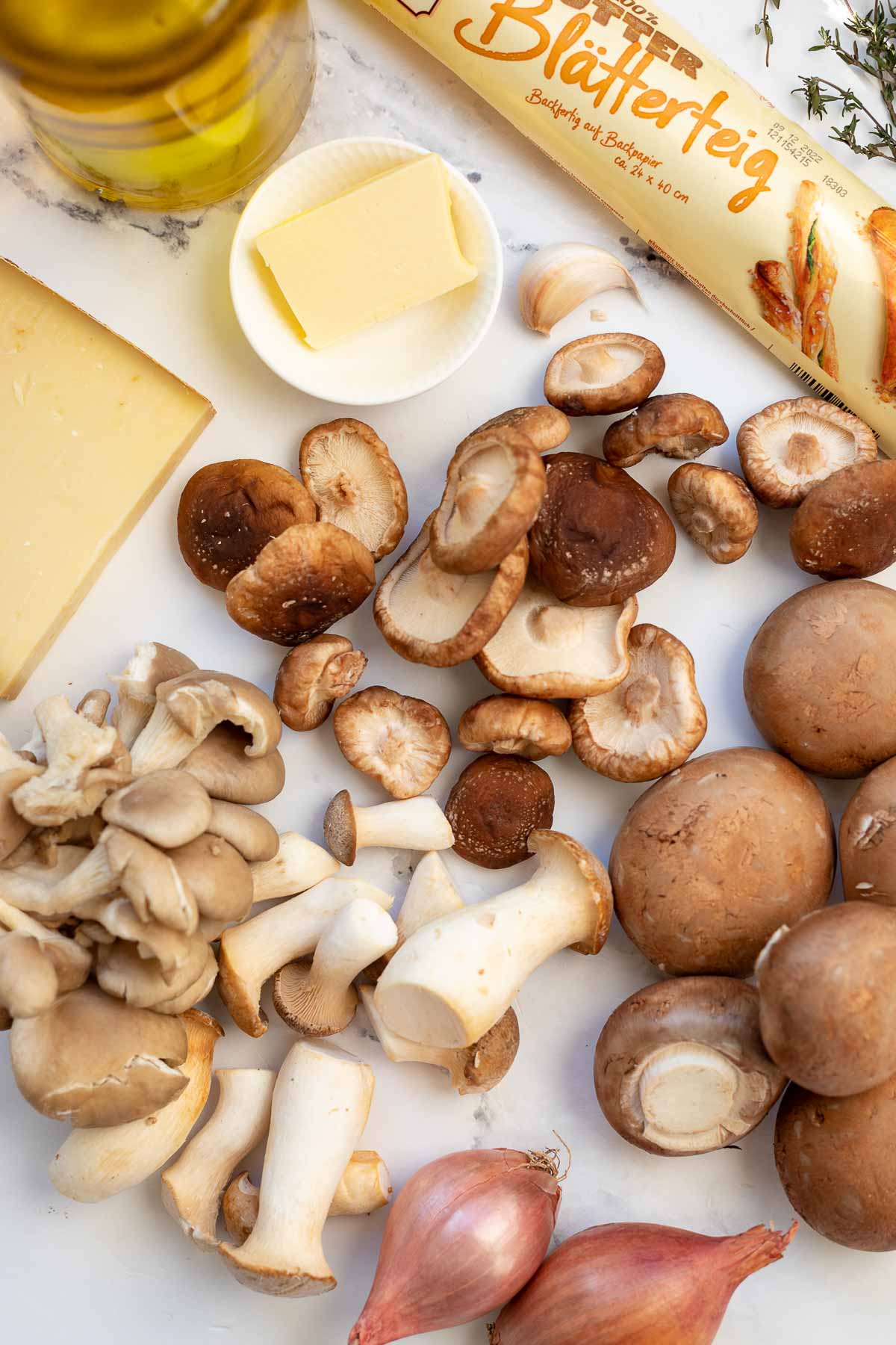 Ingredients for Mushroom tartlets