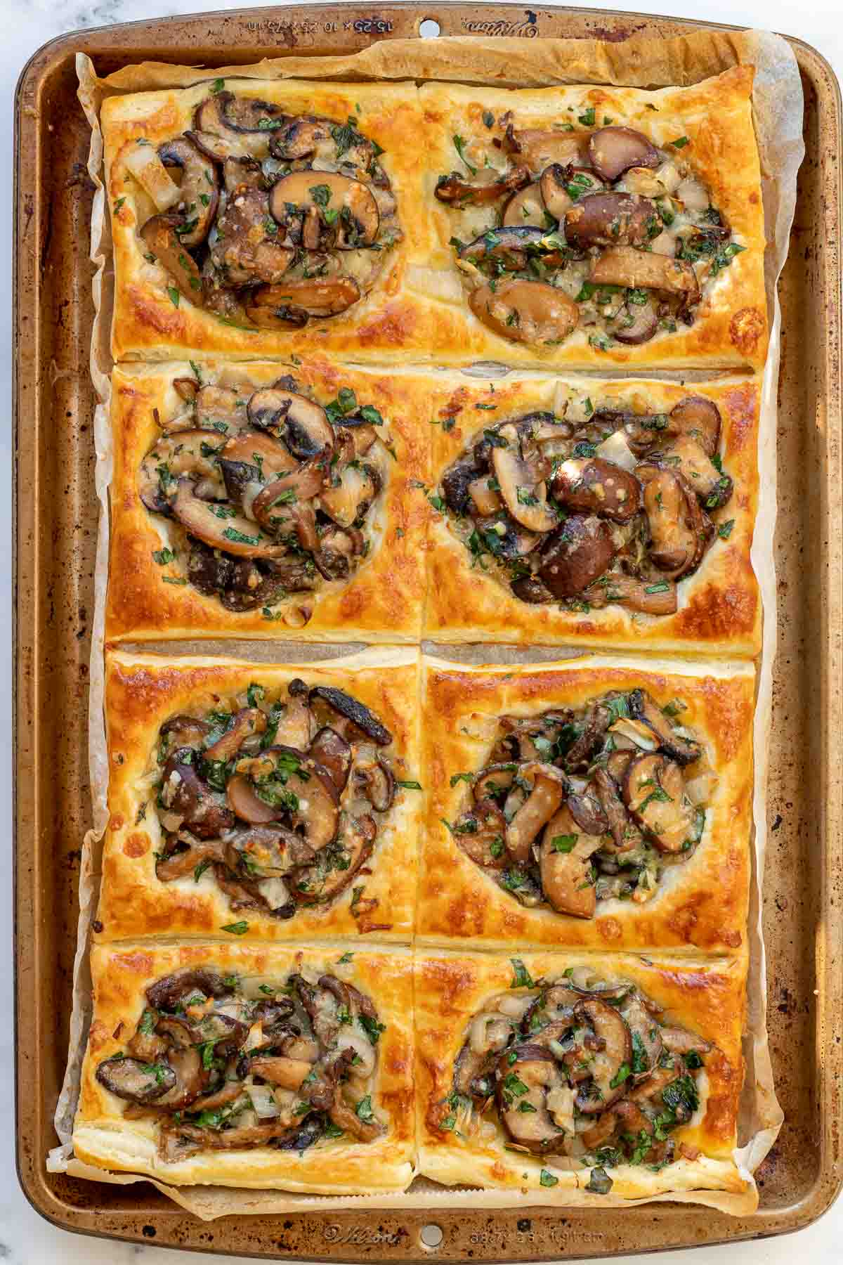 Mushroom tartlets straight out of the oven