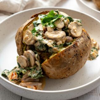 Ofenkartoffeln mit Pilz-Spinat-Fuellung