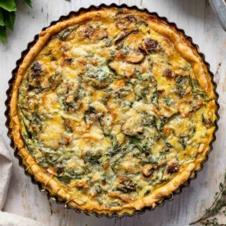 Vegetarische Pilz-Quiche mit Bärlauch