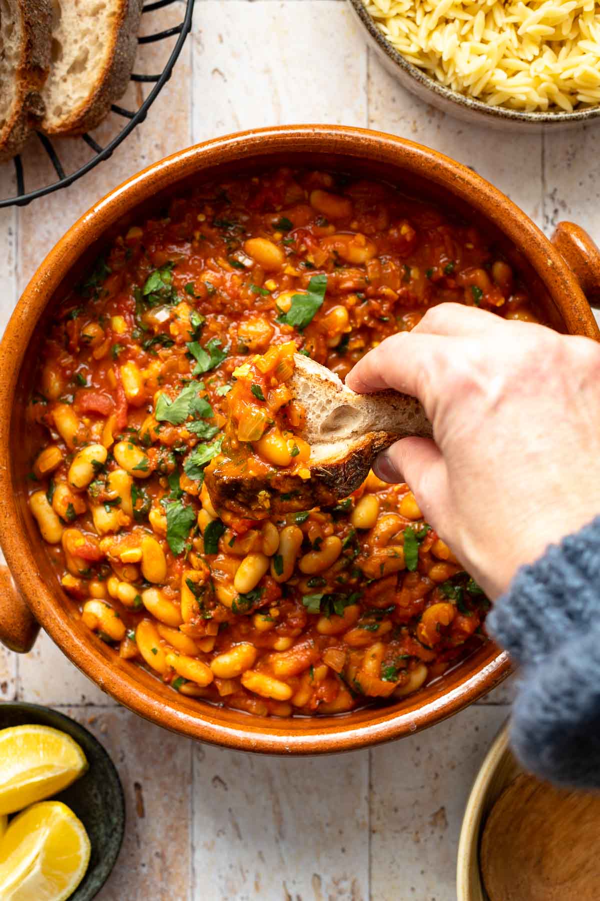 marokkanische Loubia Weiße Bohnen Tomaten Eintopf