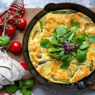 Kartoffel-Frittata Rezept mit grünem Spargel