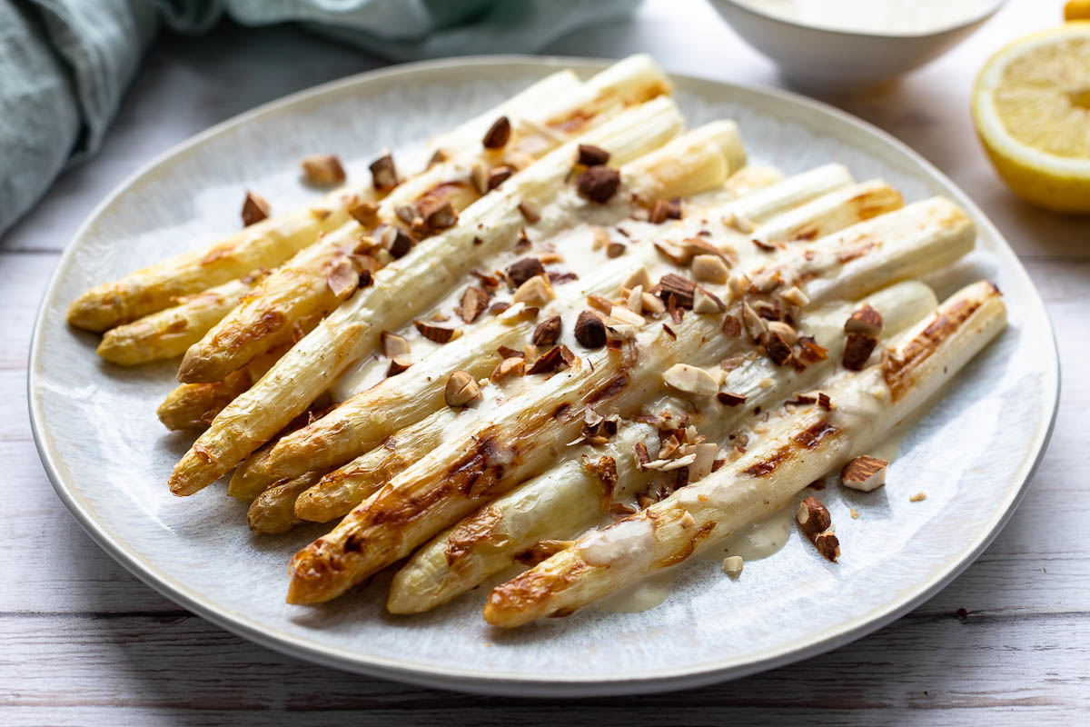 White Asparagus with Lemon Bagna Càuda Sauce