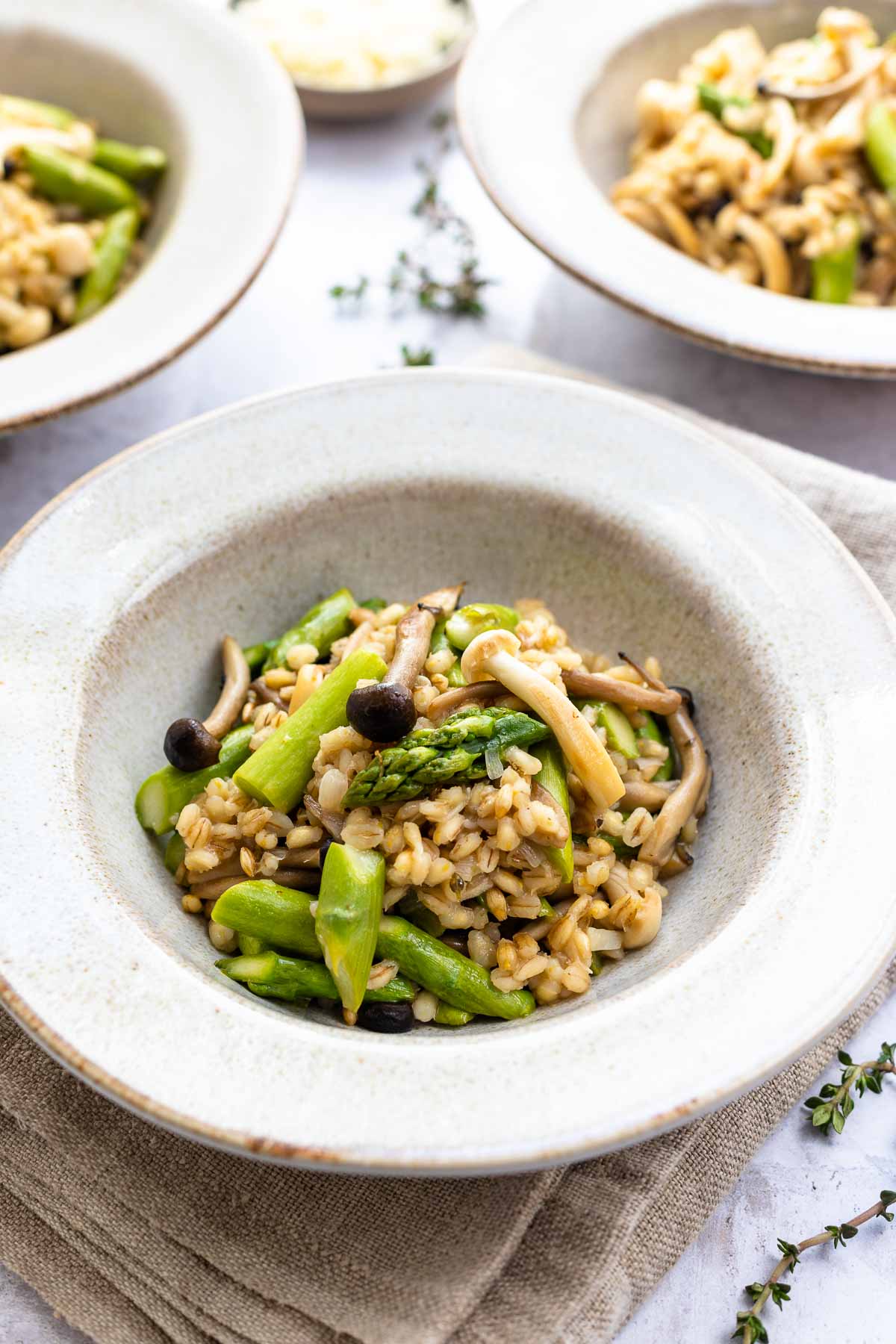 Pearl Barley Risotto With Mushrooms Asparagus Elle Republic