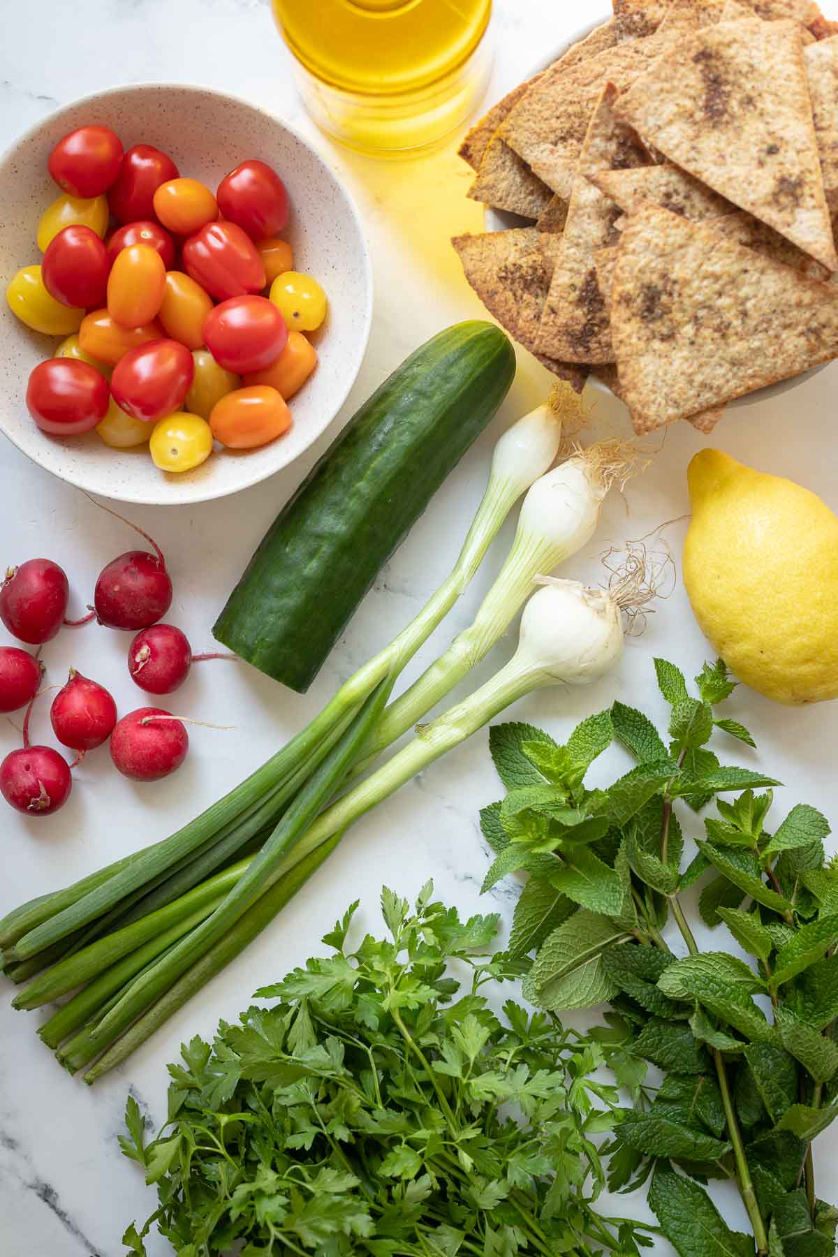 Zutaten für Brotsalat