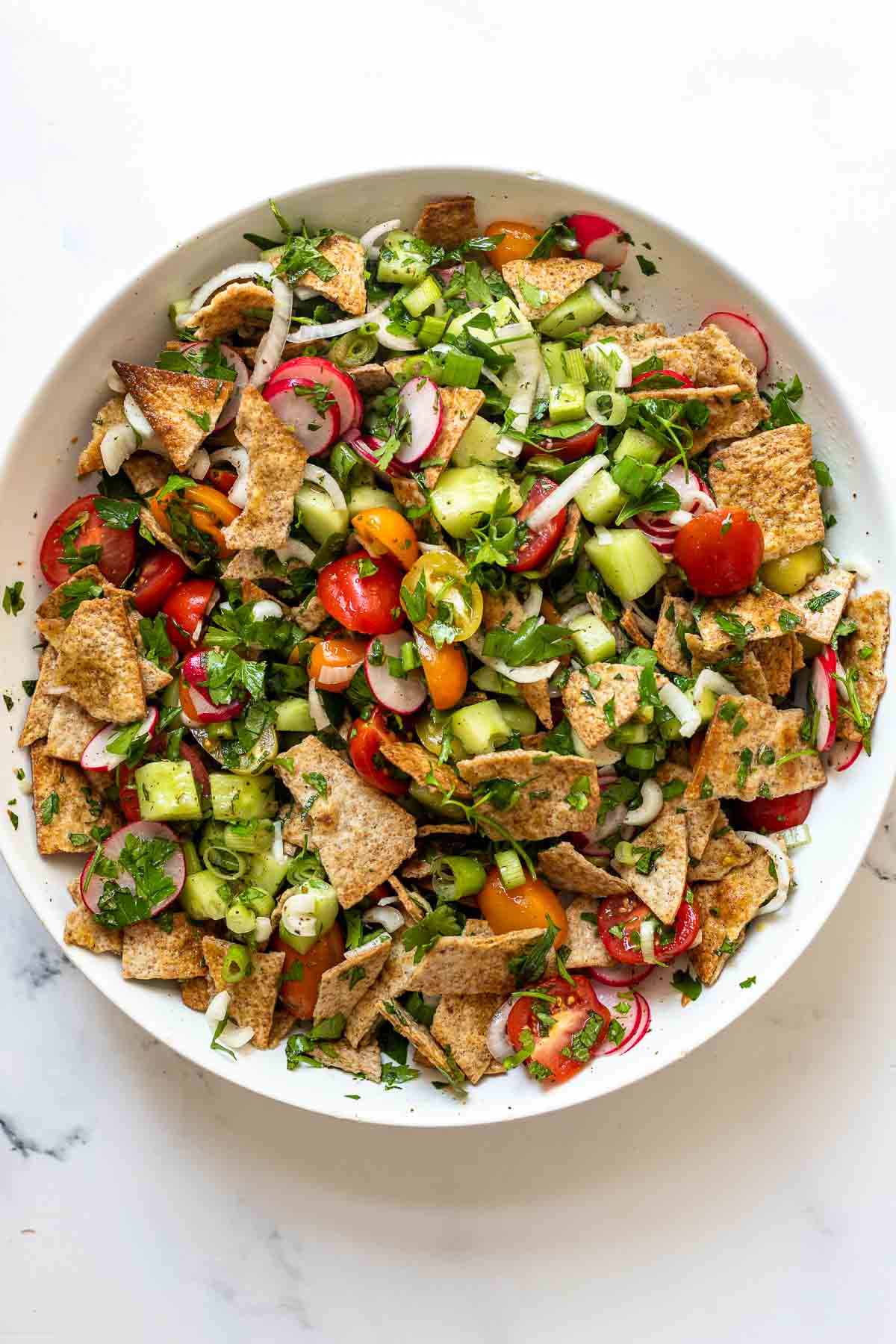 Fattoush Salat Libanesischer Brotsalat Rezept Elle Republic