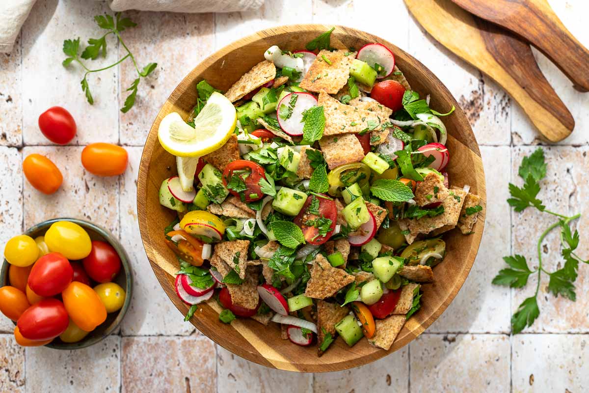 Fattoush Salad Recipe (Lebanese Bread Salad)