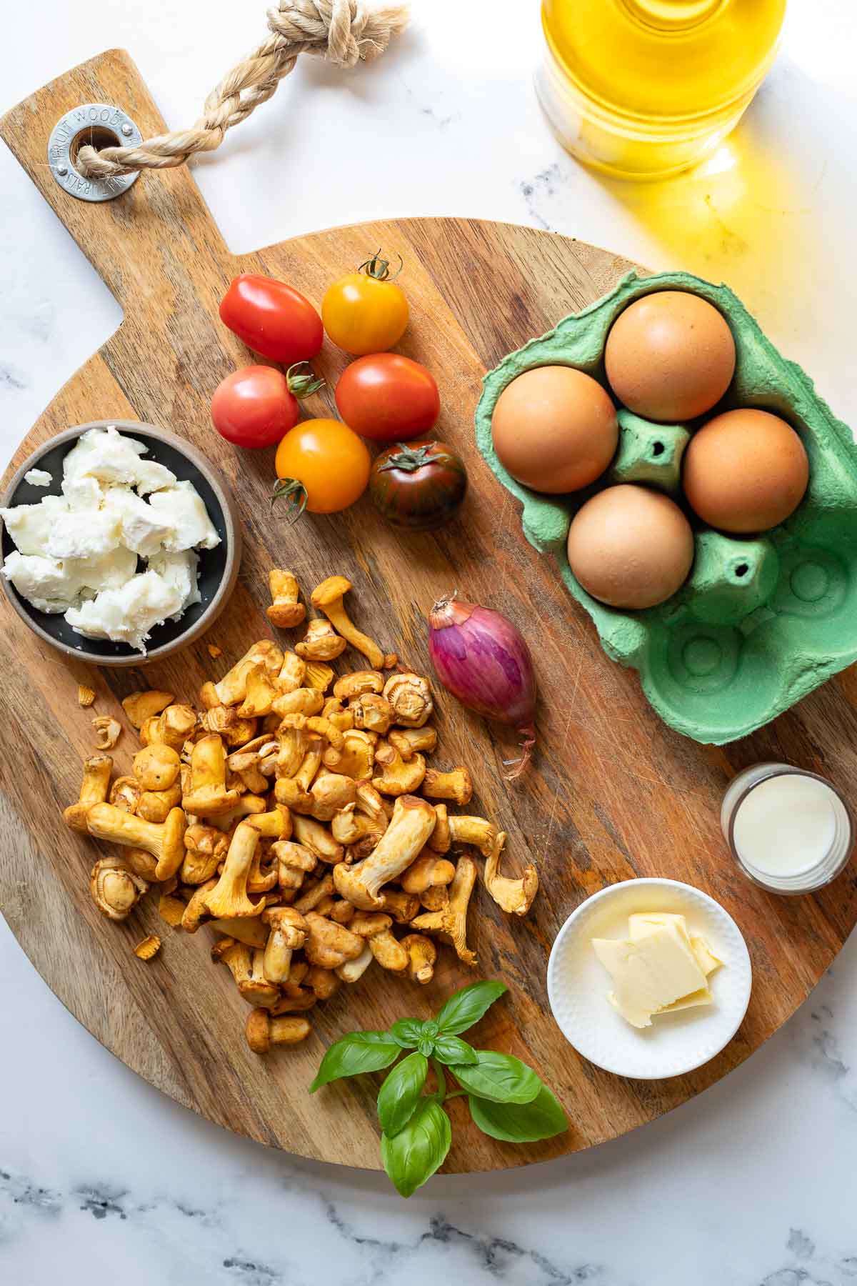 Zutaten für Pilz-Omelette