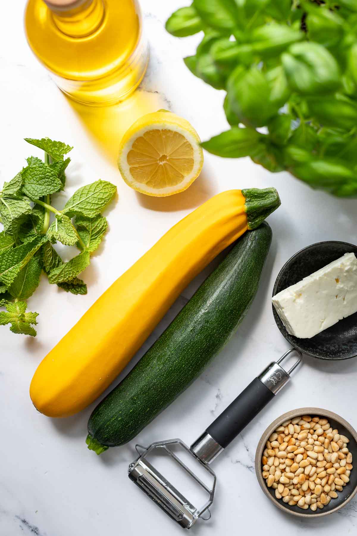 Zucchini Salad ingredients