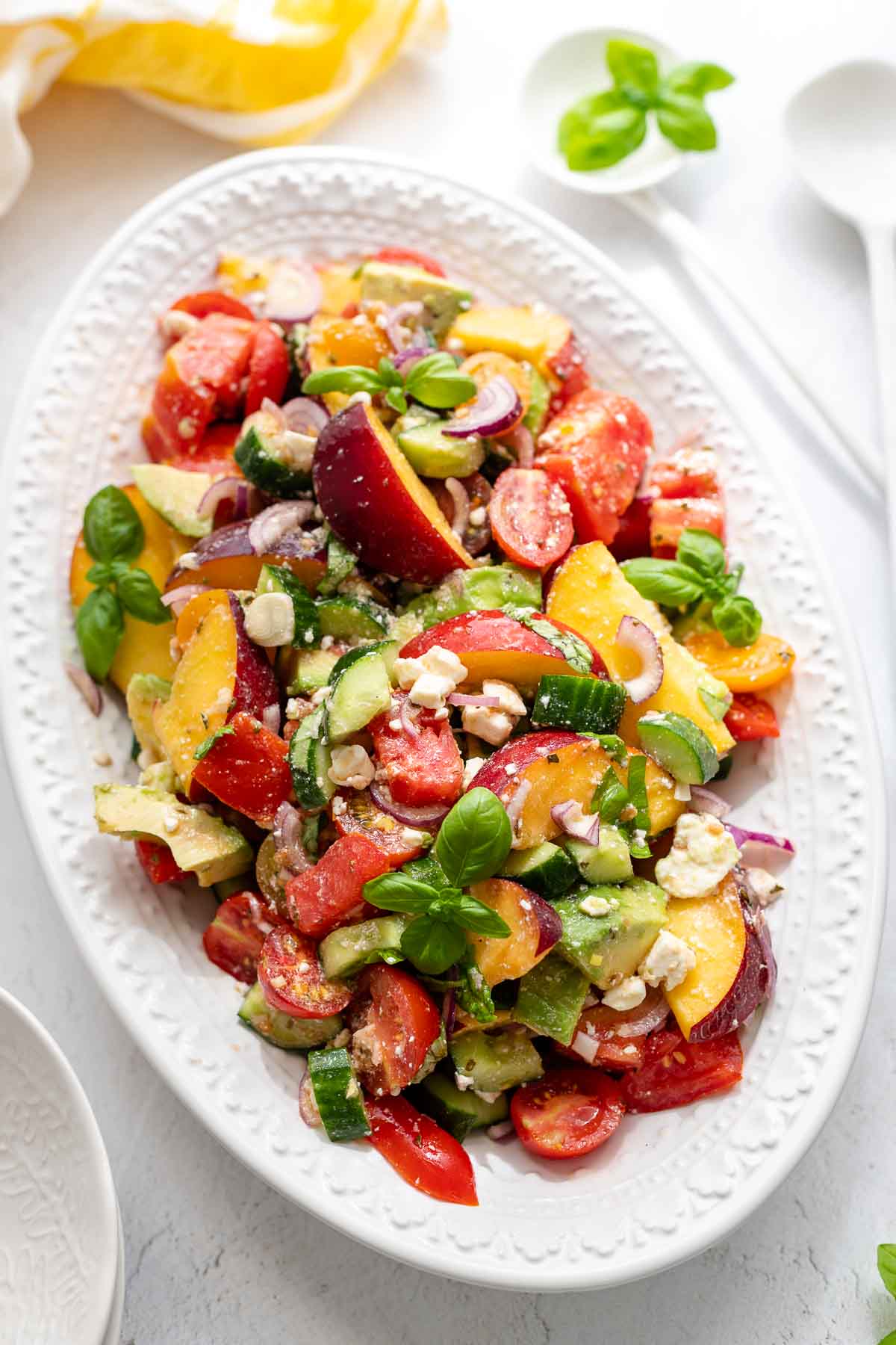 Tomato Nectarine Salad with Feta | Recipe | Elle Republic