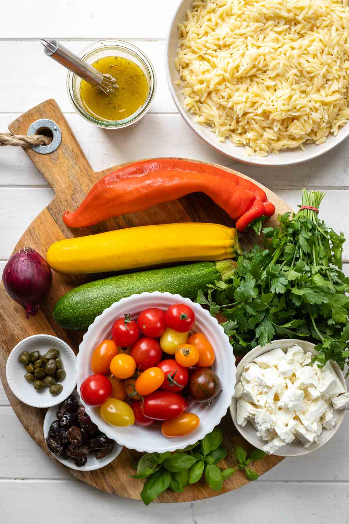 Ingredients for Mediterranean Pasta Salad 