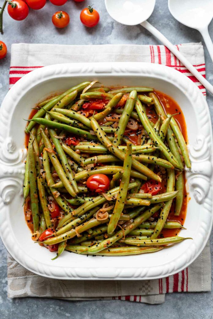 Grüne Bohnen Pfanne Rezept mit Tomaten