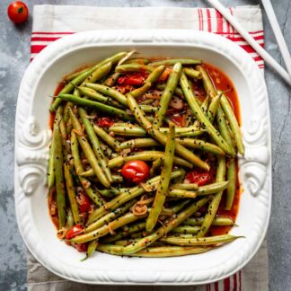 Grüne Bohnen Pfanne Rezept mit Tomaten