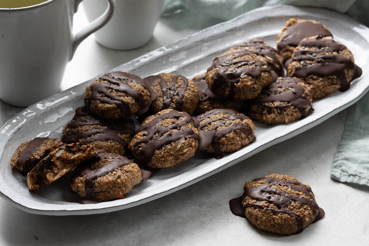 Almond Coconut Cookies with Chocolate