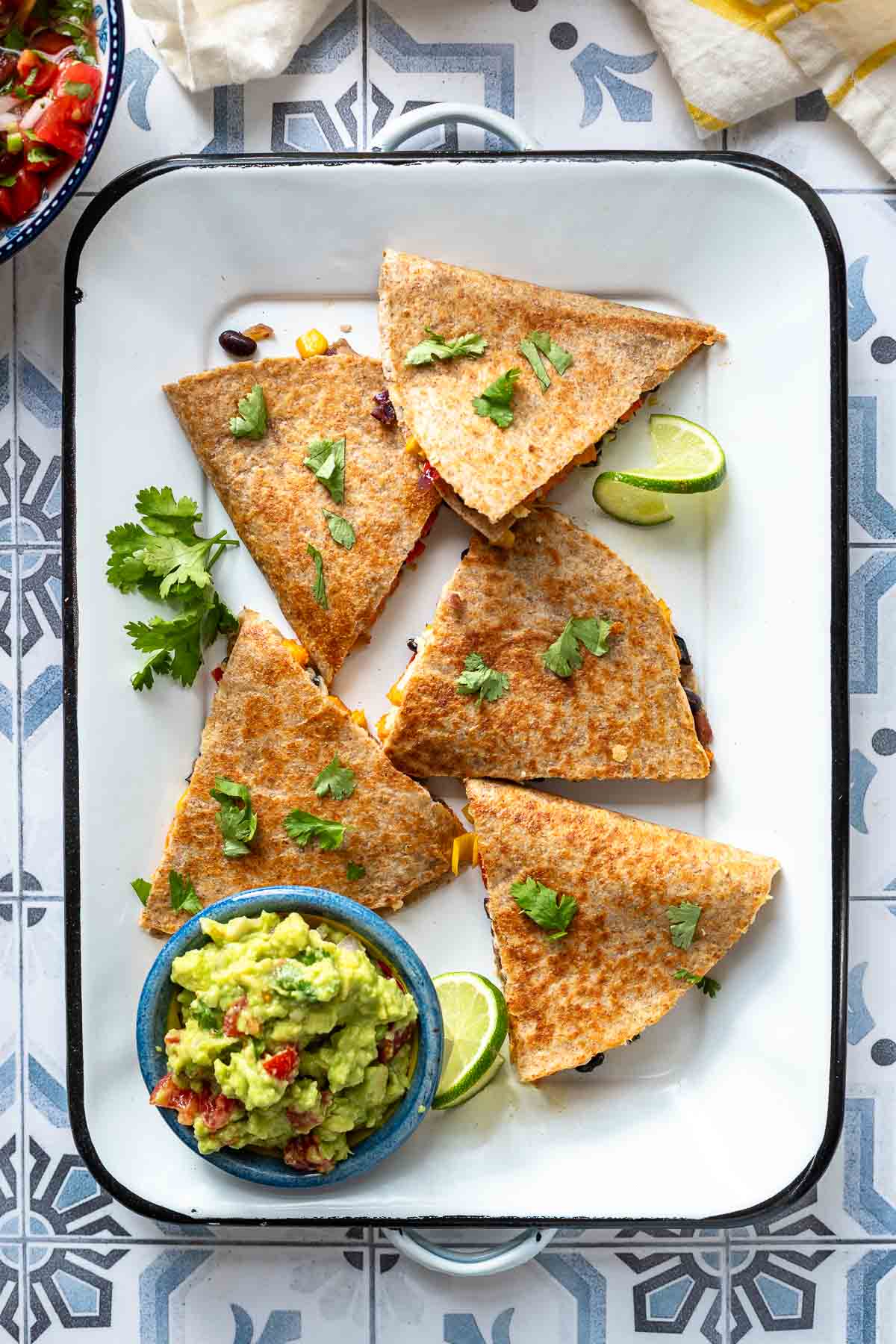 Einfache vegetarische Quesadillas Rezept