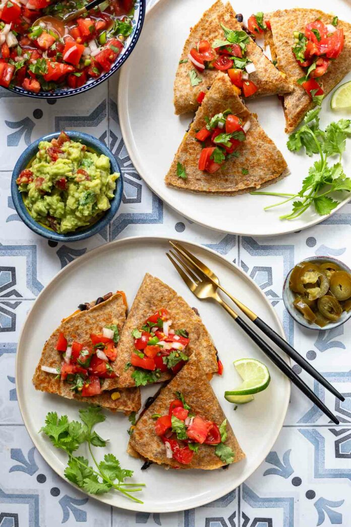 Einfache vegetarische Quesadillas Rezept