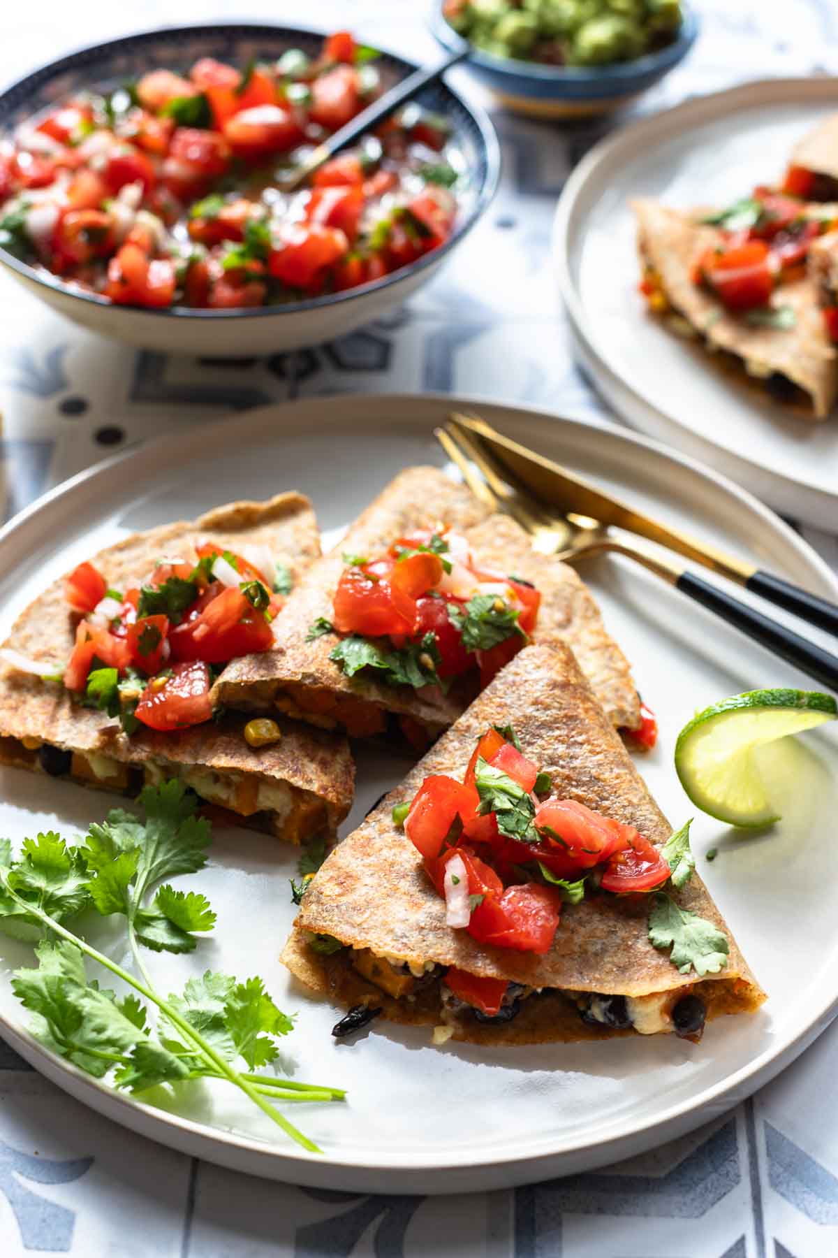 Einfache vegetarische Quesadillas Rezept