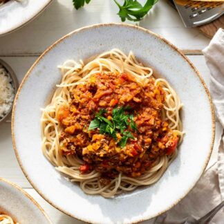 Gemüse-Bolognese-Sauce Rezept (Spaghetti mit Gemüsebolognese)