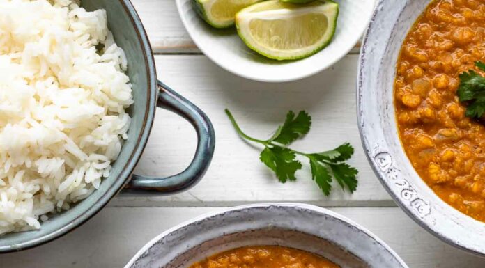 Rotes Linsen Dal (Indisches Veganes Curry)
