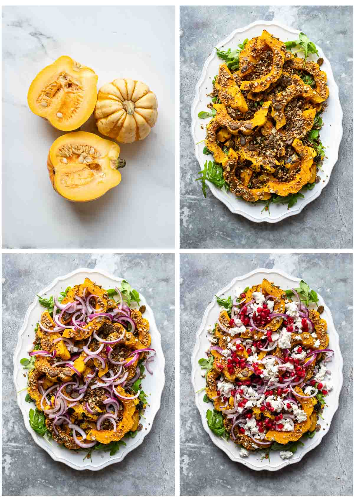 plating the winter squash salad