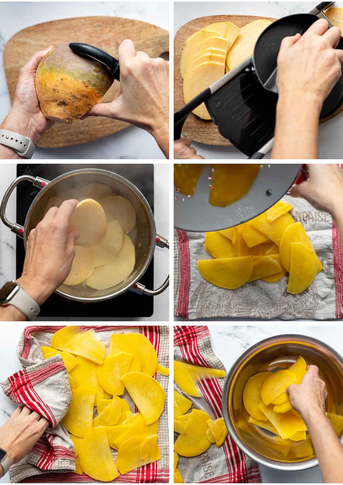 Step by Step pictures on how to make Potato-Rutabaga Gratin