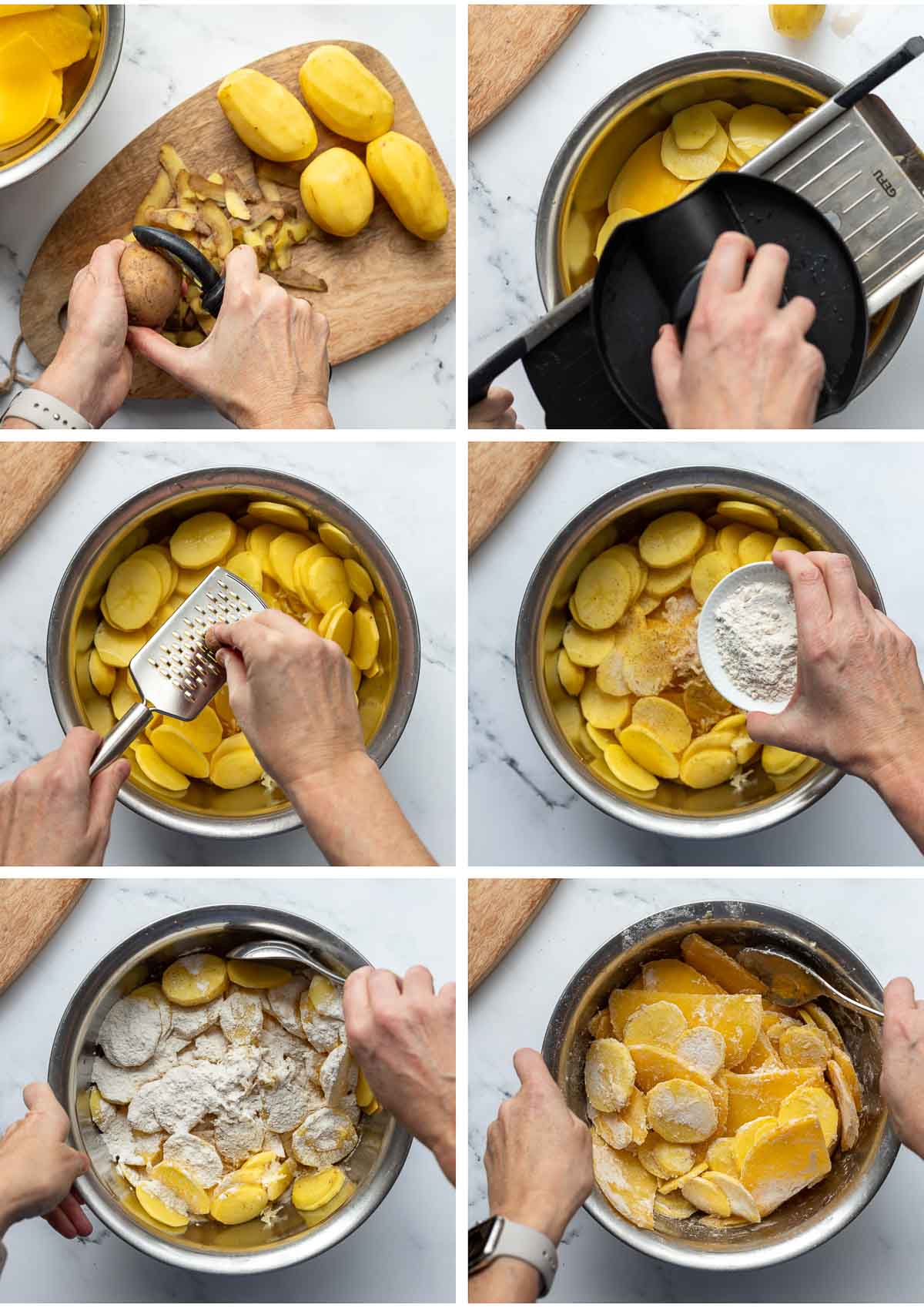 Step by Step pictures on how to make Potato-Rutabaga Gratin