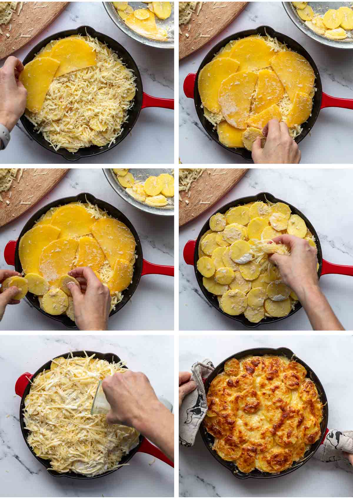 Step by Step pictures on how to make Potato-Rutabaga Gratin