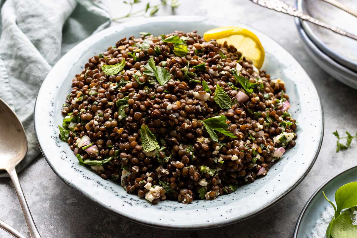 Middle Eastern Lentil Salad With Herbs And Feta