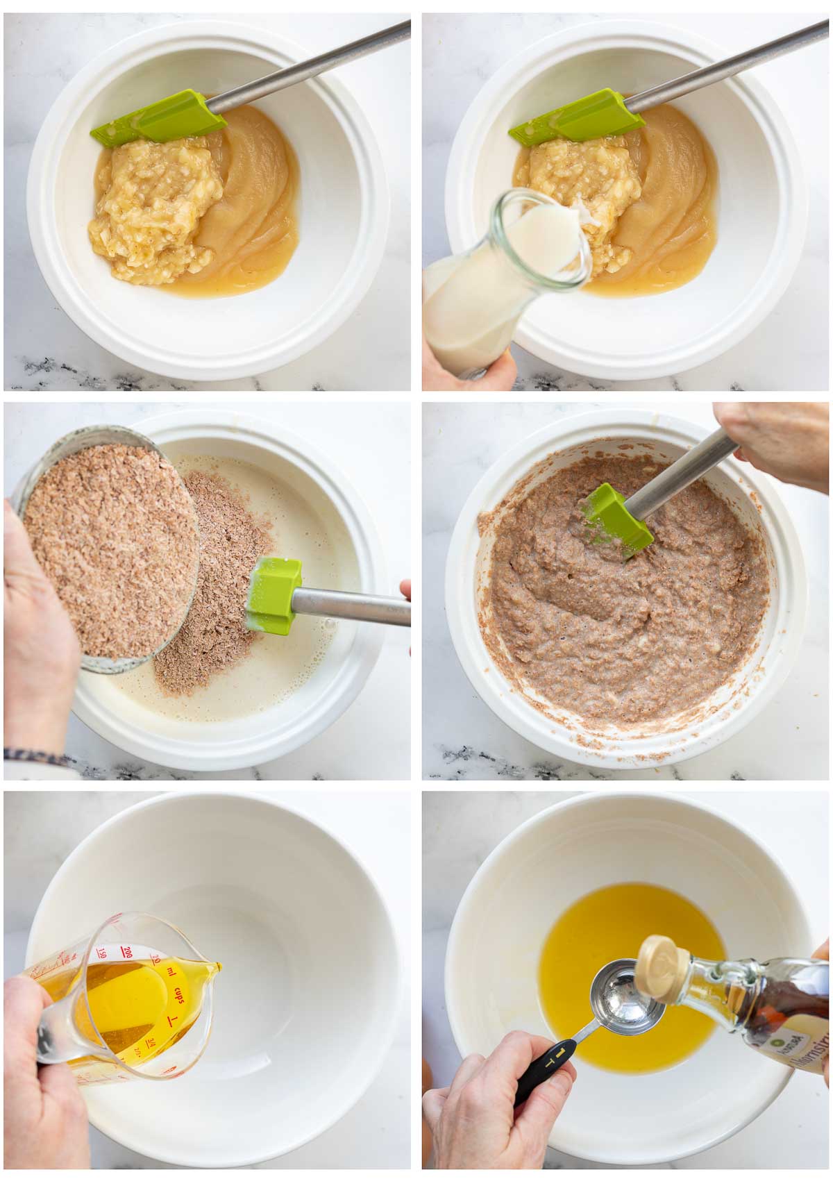 Preperations Steps for Bran Muffins with Apple, Banana & Carrot