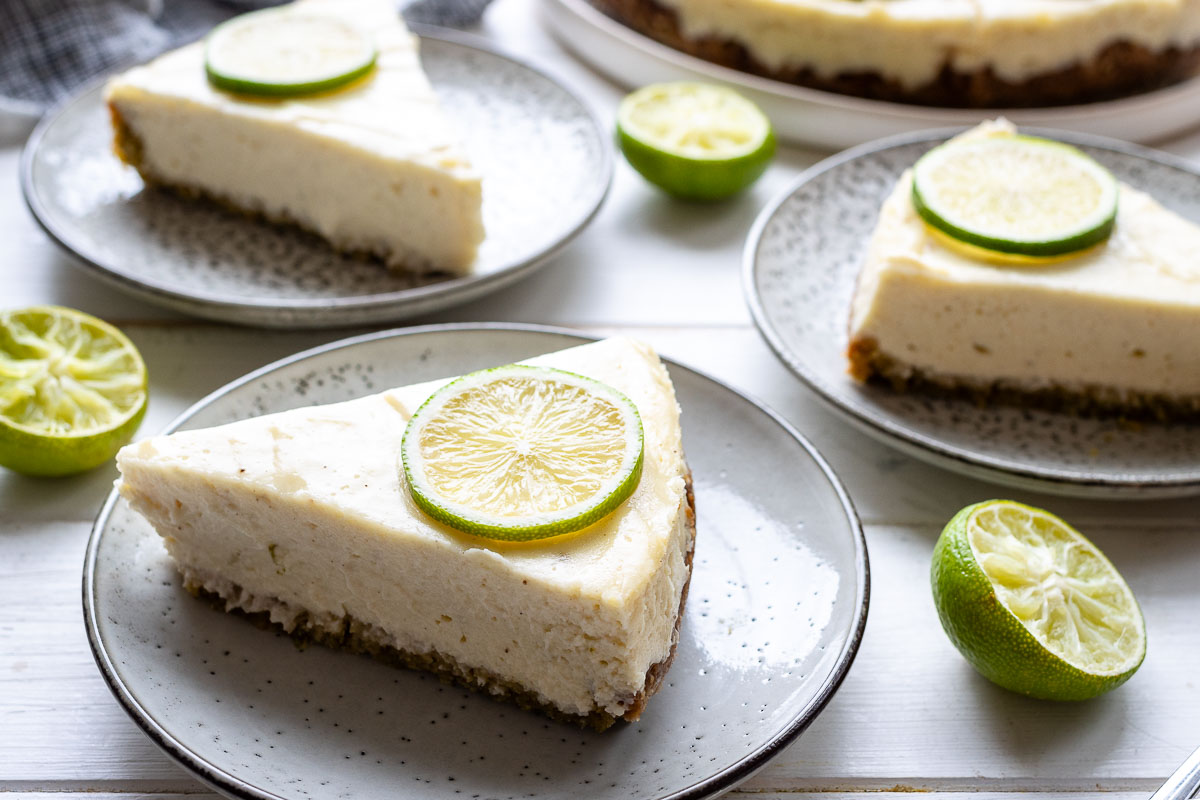 Lime Cheesecake Recipe with Pistachio Oat and Coconut Oil Crust 