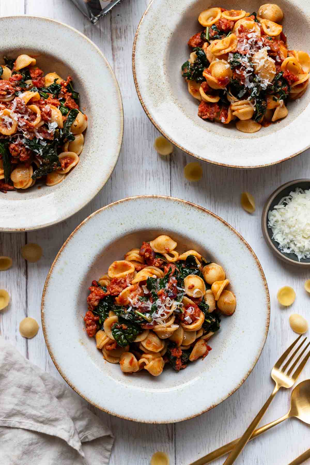 Salsiccia and Kale Pasta with Tomato Balsamico Sauce