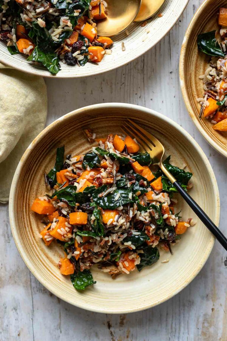 Reissalat mit Süßkartoffeln und Cranberries