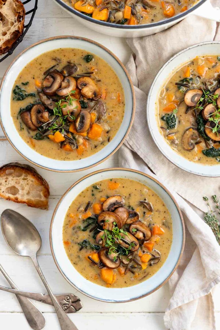 Wildreis Pilzsuppe Rezept mit Gemüse