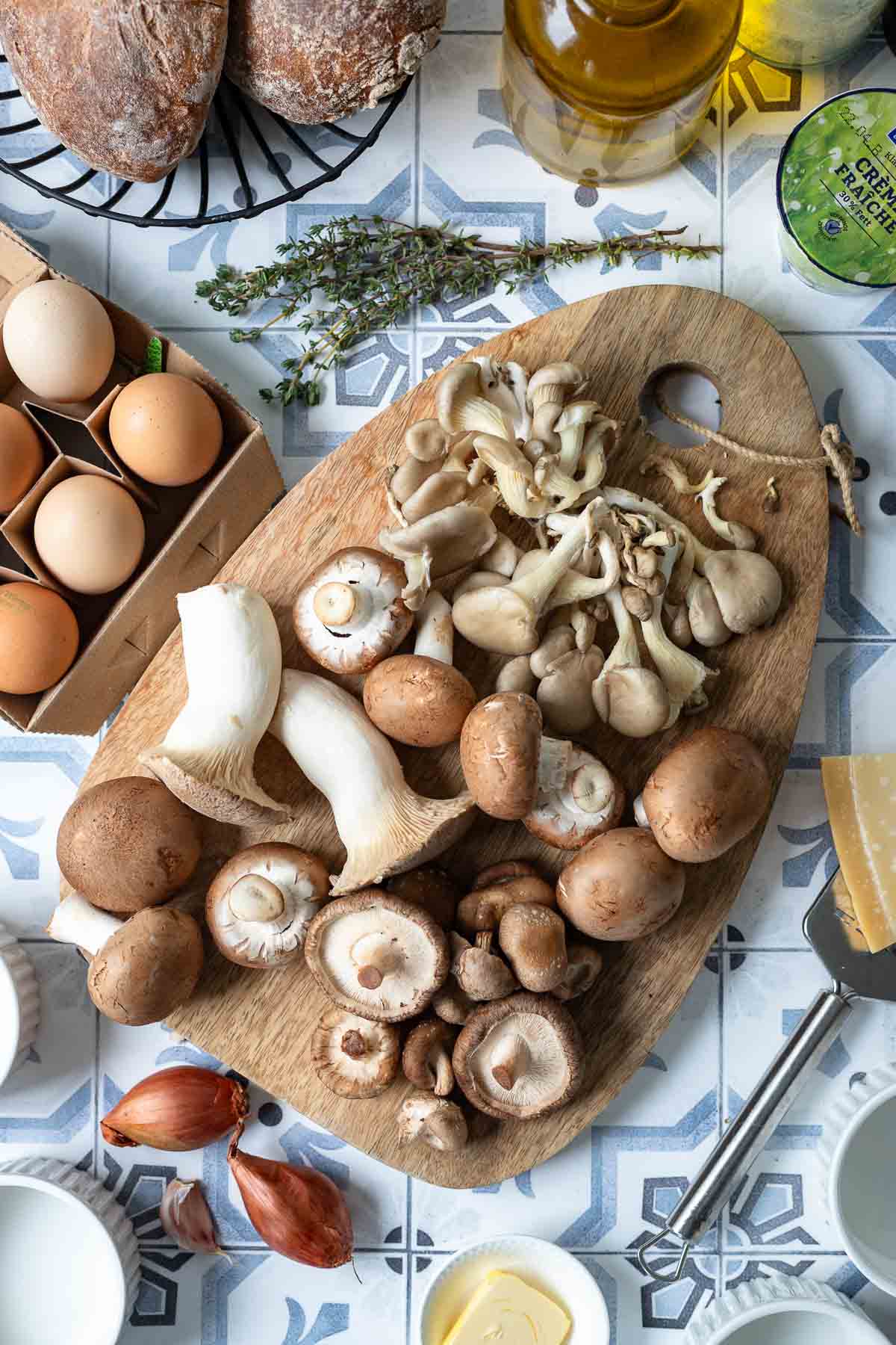 Ingredients for Ramekin Eggs with Mushrooms