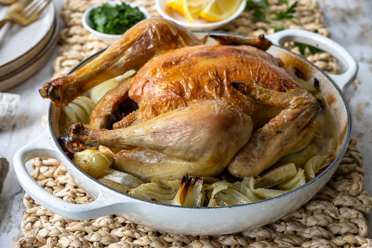 Easy Roast Chicken with Fennel and Onions